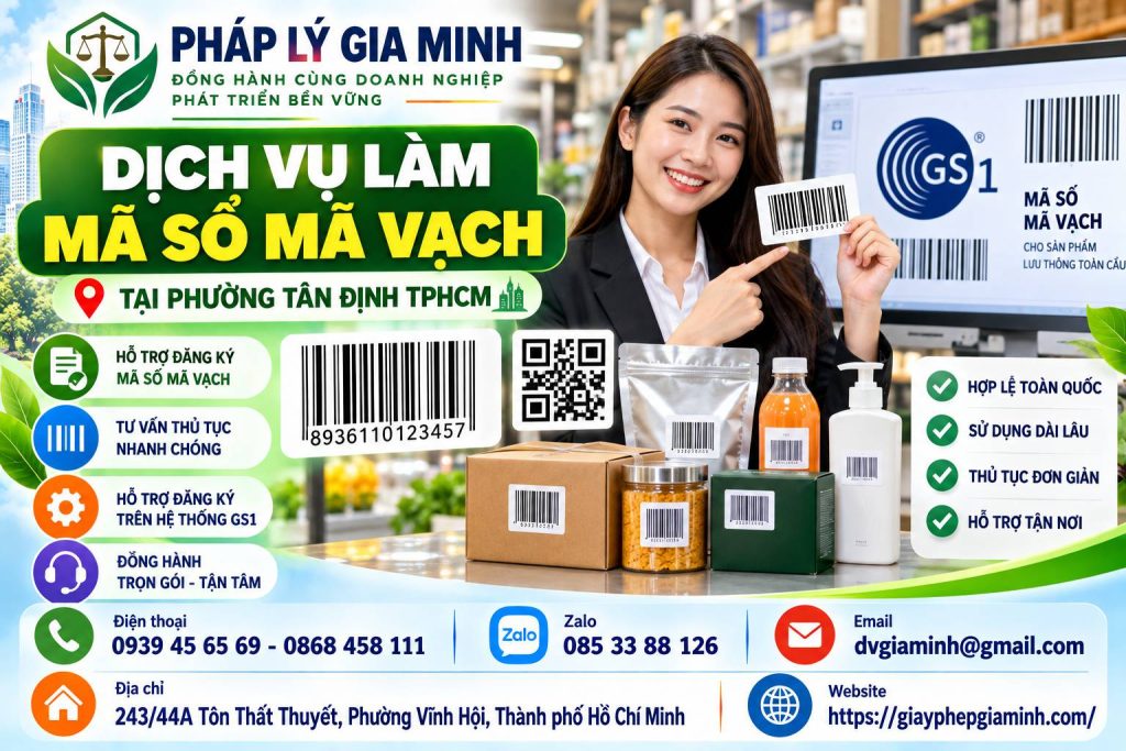 Dịch vụ làm mã số mã vạch tại phường Tân Định TPHCM