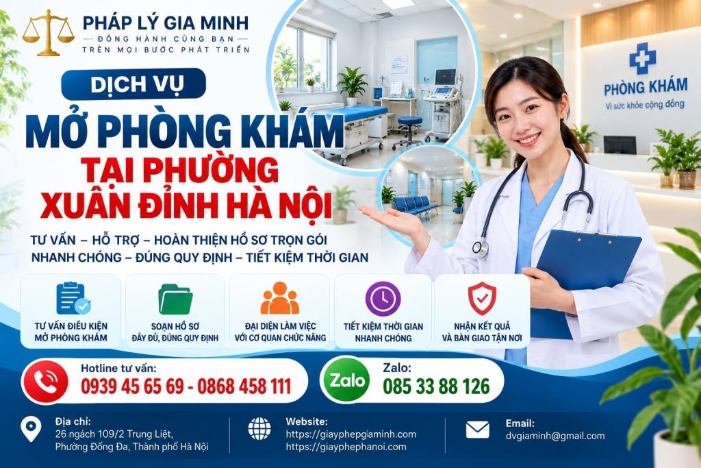 Dịch vụ mở phòng khám tại phường Xuân Đỉnh Hà Nội