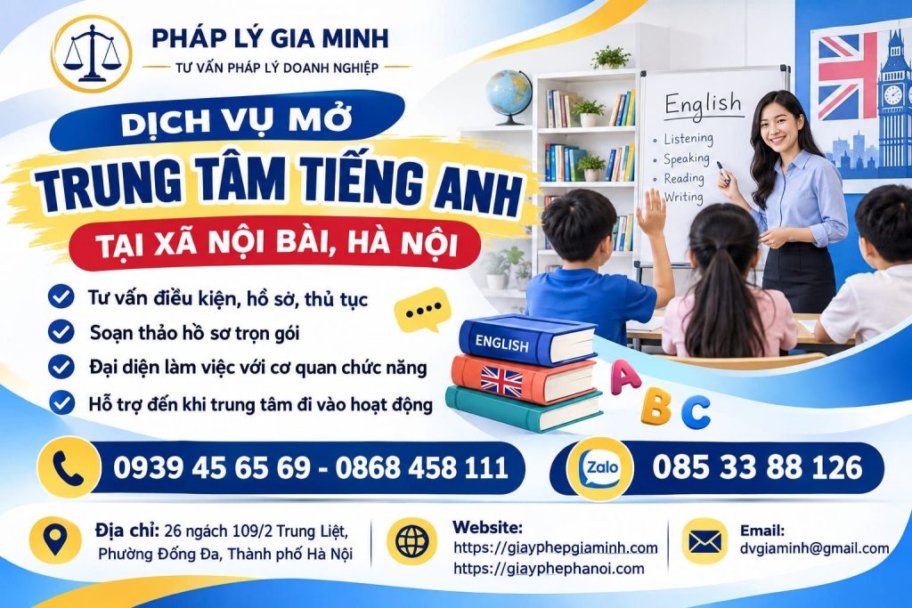 Dịch vụ mở trung tâm tiếng Anh tại xã Nội Bài Hà Nội