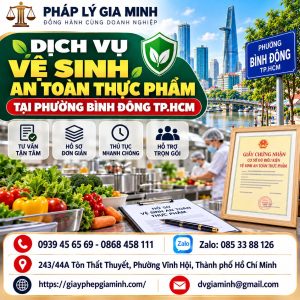 Dịch vụ vệ sinh an toàn thực phẩm tại phường Bình Đông TP.HCM