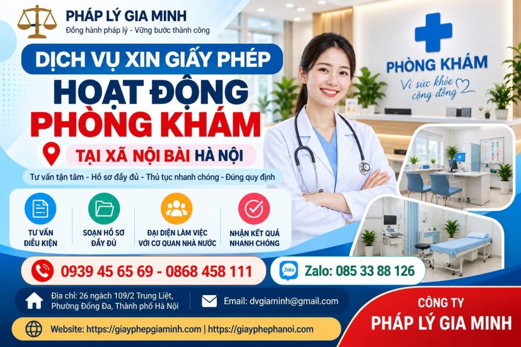 Dịch vụ xin giấy phép hoạt động phòng khám tại xã Nội Bài Hà Nội
