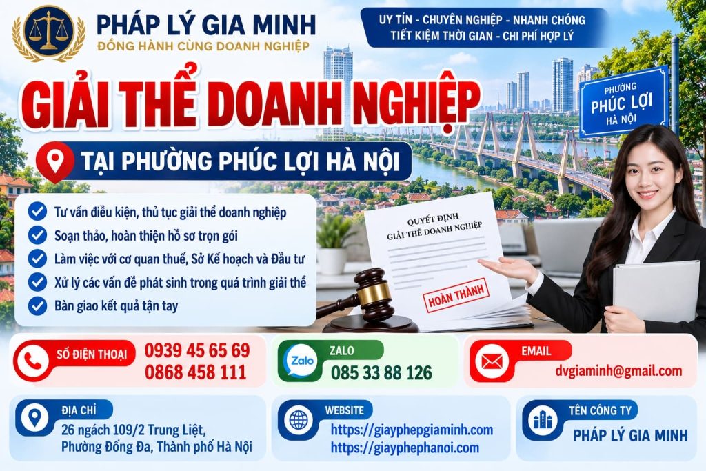 Giải thể doanh nghiệp tại phường Phúc Lợi Hà Nội