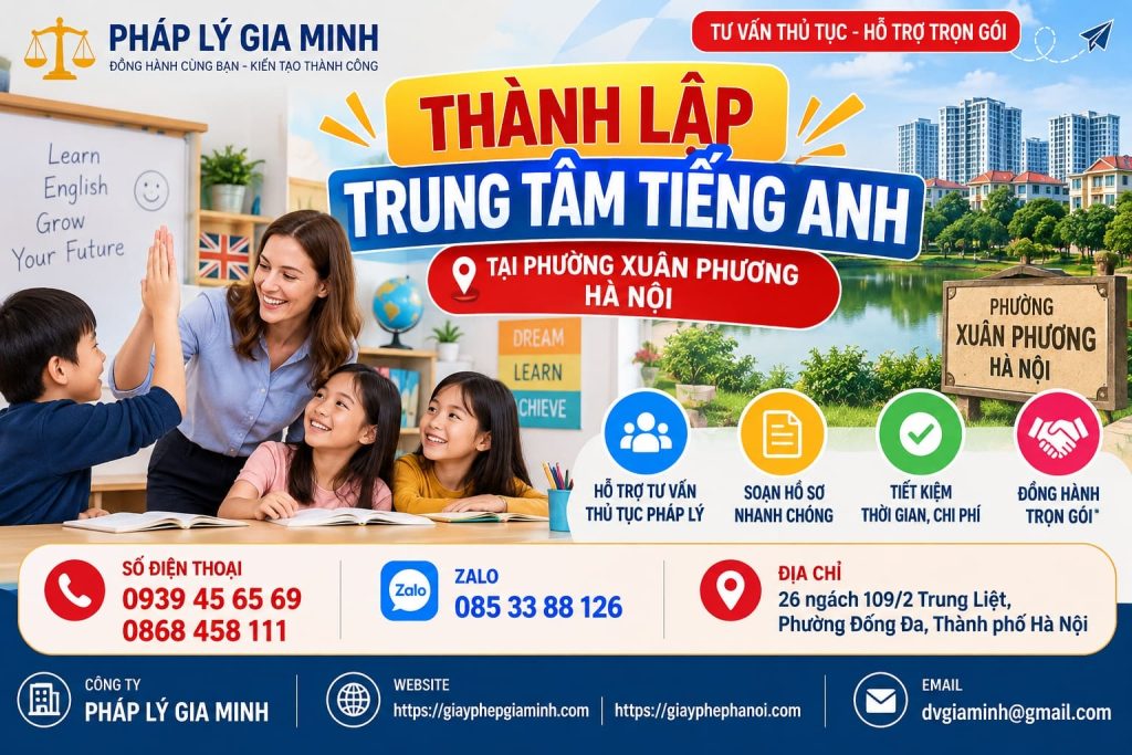 Thành lập trung tâm tiếng Anh tại phường Xuân Phương Hà Nội